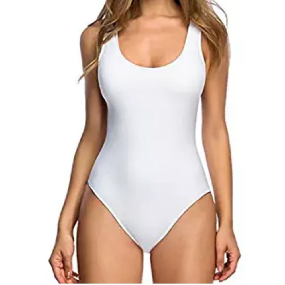 NWOT White one piece bathing suit